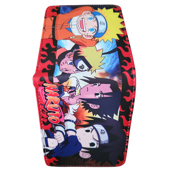 Classic Japanese Anime Naruto Characters One Size Leather Purse Red Wallet - Picture 3 of 3